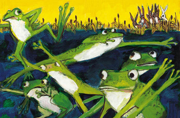Illustration Kinderbuchillustration malerisch Frosch